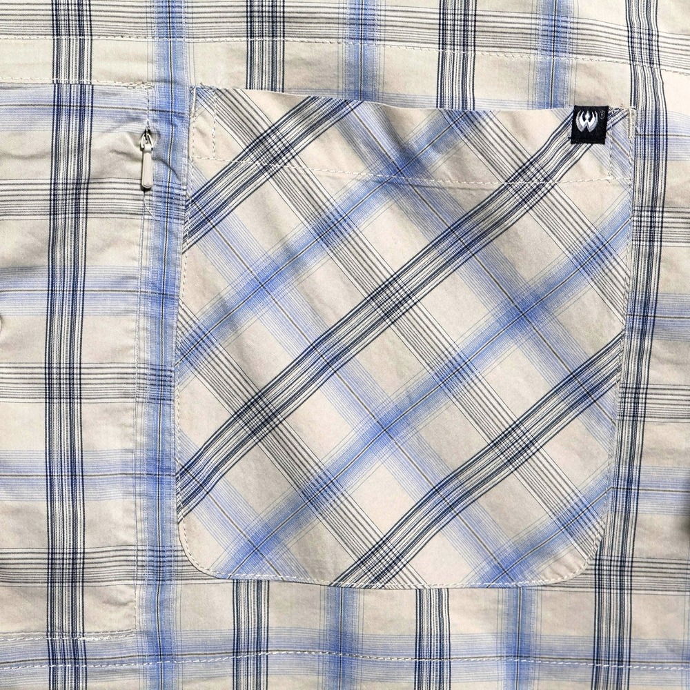 Blackhawk Warrior Wear 1700 Shirt Mens 3XL Beige Blue Plaid Tactical Pocket - Picture 3 of 10